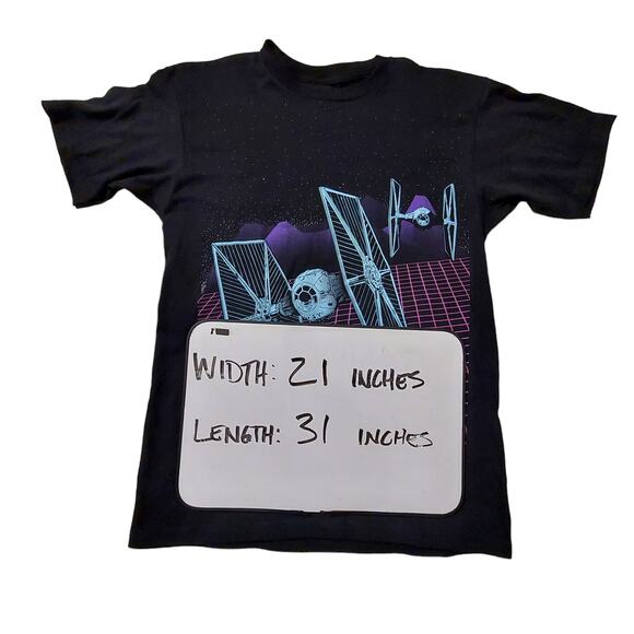 Star Wars Shirt Mens Large Tie-Fighter Black Short Sleeve Tee - Picture 3 of 4